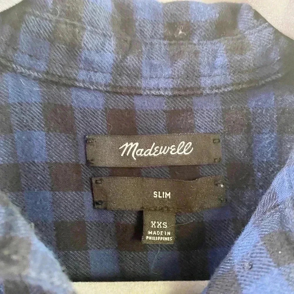 Madewell blue Buffalo plaid top - Picture 3 of 4